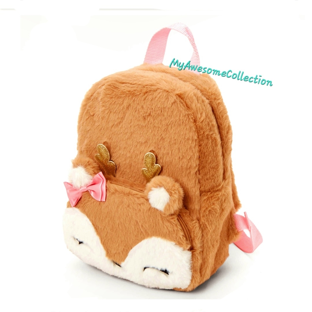 Brown and Pink Deer Backpack - Picture 2 of 4
